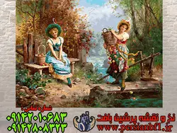 نخ و نقشه تبریز تابلوفرش سیب چین
