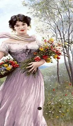 نخ و نقشه تک چهره دختر پیاده