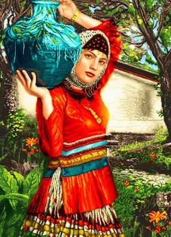 نخ و نقشه تک چهره دختر شمالی