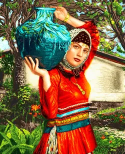 نخ و نقشه تک چهره دختر شمالی