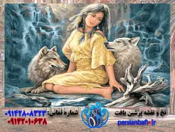نخ و نقشه تک چهره رویای دختر سرخپوست و گرگ