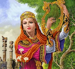 نخ و نقشه چنگ زن هخامنشی