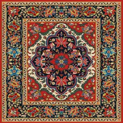 نخ و نقشه درشتبافت شاه عباسی مربع