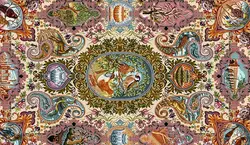 نخ و نقشه زیرپایی طرح پرندگان