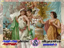 نخ و نقشه فرانسوی فرشته در باغ