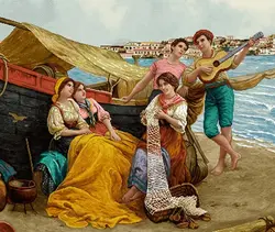 نخ و نقشه فرانسوی آواز کنار قایق