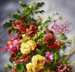 نخ و نقشه گل استیل لایف 1