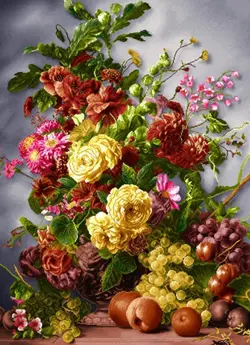 نخ و نقشه گل استیل لایف 1