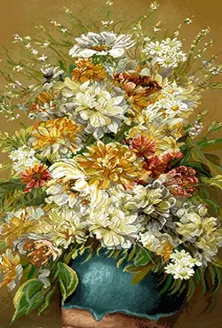 نخ و نقشه گل و گلدان طرح افقی 260 گره