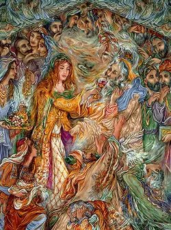 نخ و نقشه مینیاتور مجلس حوری