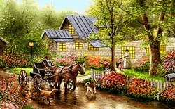 نخ و نقشه منظره عبور کالسکه