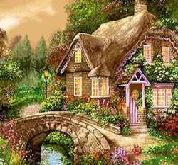 نخ و نقشه تابلو فرش منظره غروب