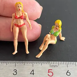 ماکت آدمک خانم مدل ساحلی سایز 3 سانتیمتر بسته 2 عددی