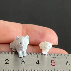 ماکت مینیاتوری گربه به همراه 2 عدد بچه گربه مجموعه 3 عددی