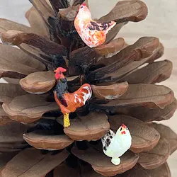 ماکت مرغ و خروس 1 سانتیمتر بسته دو عددی