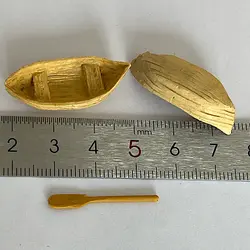 ماکت مینیاتوری قایق پارویی نوک تیز طول 3 سانتیمتر بسته دو عددی