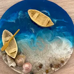 ماکت مینیاتوری قایق پارویی نوک تیز طول 3 سانتیمتر بسته دو عددی