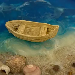 ماکت مینیاتوری قایق پارویی نوک تیز طول 3 سانتیمتر بسته دو عددی