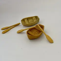 ماکت قایق پارویی پهن طول 3 سانتیمتر بسته دو عددی