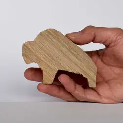 چوب پیکر تراشی دوربری شده مدل بوفالو طول 11 سانتی متر