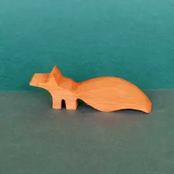 چوب پیکر تراشی دوربری شده رزوود آفریقایی مدل روباه طول 11 سانتی متر