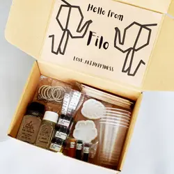 بسته کار با رزین اپوکسی فیلو باکس مدل جاکلیدی شکوفه و برگ