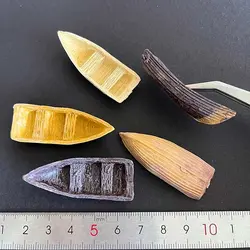 ماکت مینیاتوری قایق ته تخت با پارو  طول 4.5 سانتیمتر بسته دو عددی