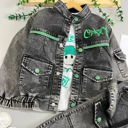 قیمت و خرید ست سه تیکه جین سایز 40 تا 65 | لباس جین بچه گانه | لباس پسرانه | لباس جین پسرانه | ست لباس پسرانه - فروشگاه اینترنتی دبی مد