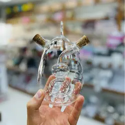 شیشه آبلیمو و سرکه طرح خمره ای حباب