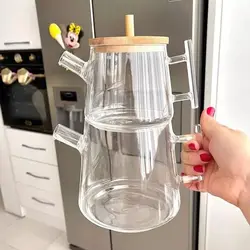 کتری قوری پیرکس درب بامبو