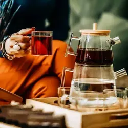 کتری قوری پیرکس درب بامبو