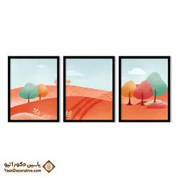 تابلو دکوراتیو طرح نقاشی آبرنگ  منظره دشت