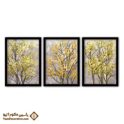 تابلو دکوراتیو طرح نقاشی درخت برگ طلایی