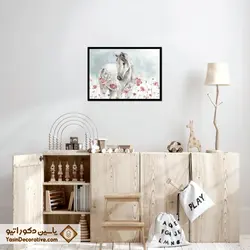 تابلو دکوراتیو طرح نقاشی آبرنگ زرافه