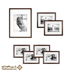 قاب عکس دکوراتیو 7 عددی مدل DT72P قهوه ای
