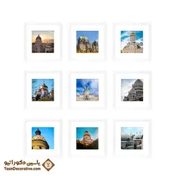 قاب عکس دکوراتیو 9 عددی مدل DT92P سفید