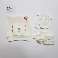 خرید ست کلاه دستکش و پاپوش پاپو مدل گربه 125 | دیباکاران