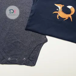 خرید بادی نوزادی استین کوتاه حما مدل روباه 373 | دیباکاران