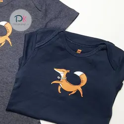 خرید بادی نوزادی استین کوتاه حما مدل روباه 373 | دیباکاران