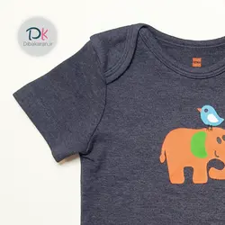 خرید بادی نوزادی استین کوتاه حما مدل جوجه 372 | دیباکاران