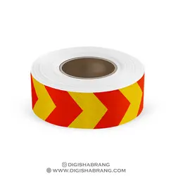 خرید نوار شبرنگ زرد قرمز - 5 سانت در 45 متر - دیجی شبرنگ