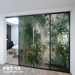 برچسب شیشه مات کن استیکر گیاهان پشت شیشه در مه FST-15