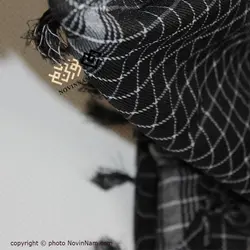 چفیه مشکی معمولی طرح ایرانی(خطوط ساده مربعی)