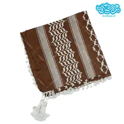 چفیه عربی قهوه ای سفید کد 017