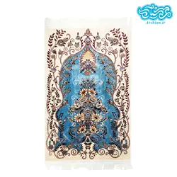 سجاده مخمل طرح فرش آبی زمینه کرم کد 010