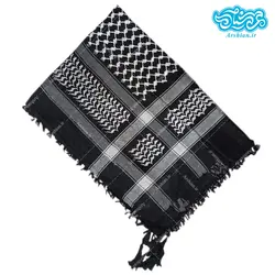 چفیه عربی سفید مشکی کد 004