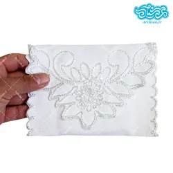 جانماز کیفی دو تکه سفید گلدوزی شده
