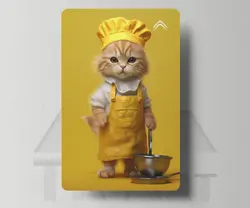 استیکر کارت گربه سرآشپز