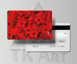 استیکر کارت دلار قرمز