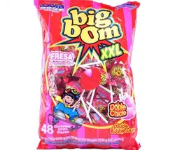آبنبات چوبی بیگ بوم طعم توت فرنگی ( Big BOM )